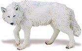 Plastic speelgoed figuur witte wolf 9 cm