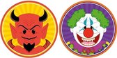 Halloween - 20x Halloween onderzetters duivel en horror clown