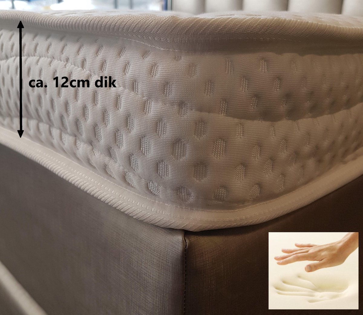 Splittopper 140x210 Nasa Traagschuim Tencel XXL 12 cm Dik