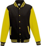 AWDis Varsity jacket, Jet Black/Sun Yellow, Maat XL
