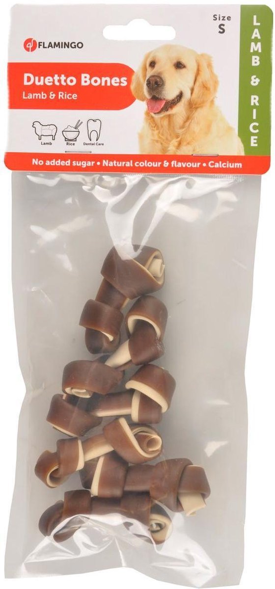 Flamingo Hondensnack Duetto Lam en Rijst Small 6 stuks - 90 gr - 6 stuks