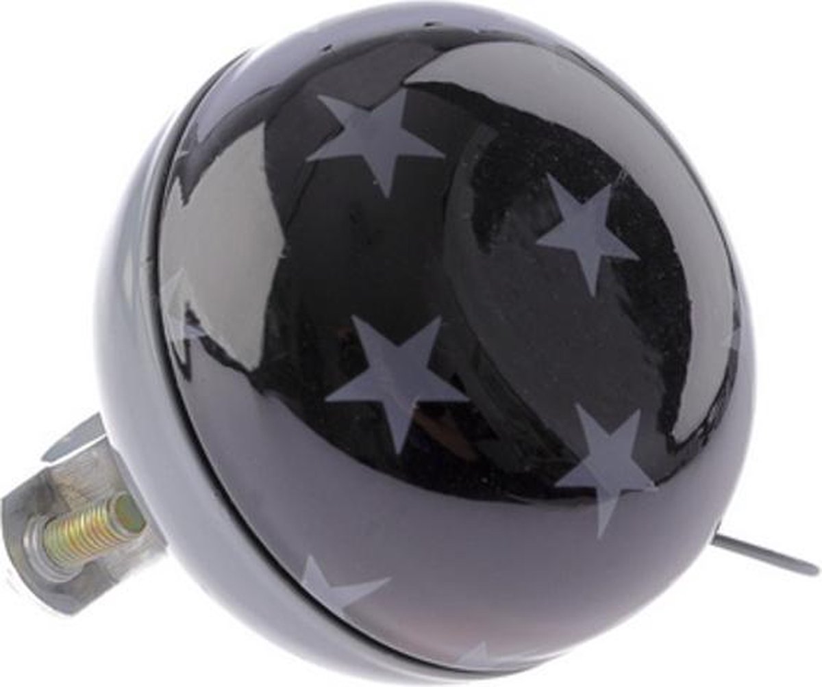 Fietsbel Ding-Dong NietVerkeerd Stars ø60mm - zwart/witte strepen