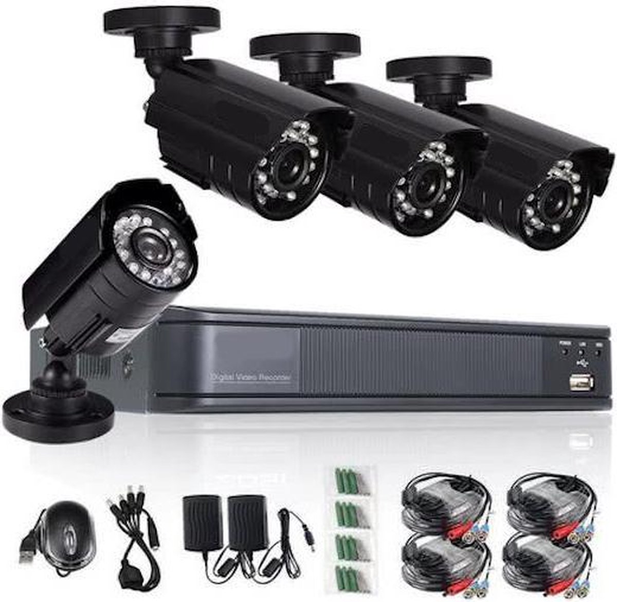Camerasysteem CCTV met 4 camera's en 1TB harde schijf opslag van video /  WiFi... | bol.com