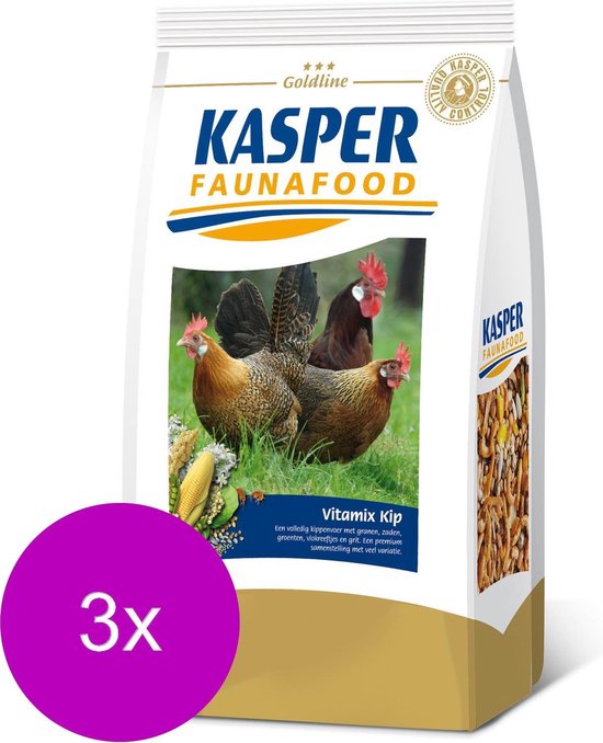 Kasper Faunafood Vitamix Kip - Kippenvoer - 3 x 3 kg