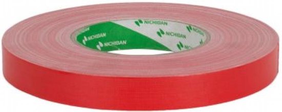 Nichiban® Duct Tape 19mm breed x 50mtr lang - Rood - 1 rol - Podiumtape - Gaffa tape - Met de Hand Scheurbaar - Japanse Topkwaliteit - (021.0156) - Nichiban