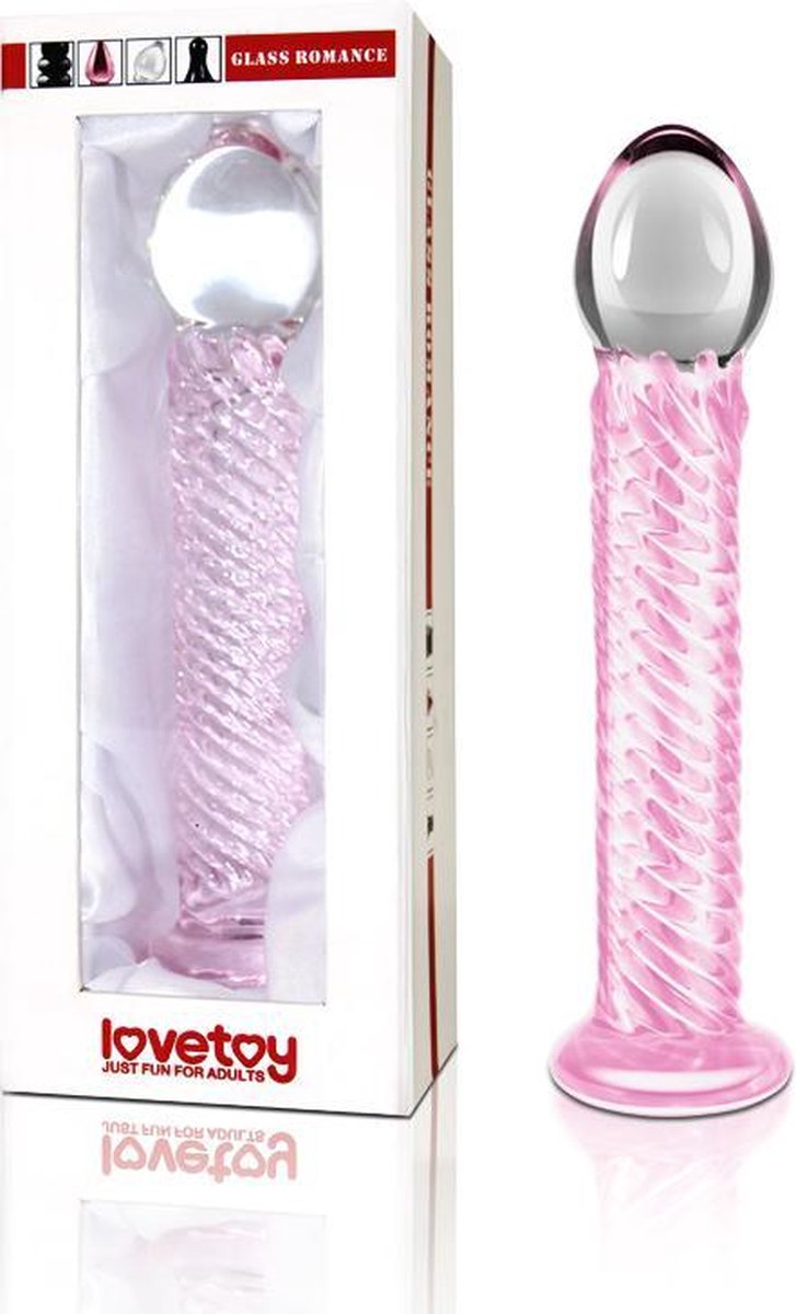 Goedkoopste Glazen dilo met ribbels - licht roze