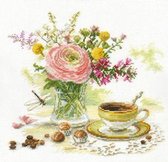 Borduurpakket Bloemen En Koffie - Alisa