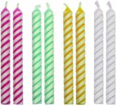 PME Verjaardagskaarsjes Roze/Blauw/Geel/Grijs pk/24