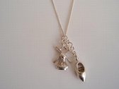 Robimex Collection Zilveren Ketting 42 cm met Klompje en Molen