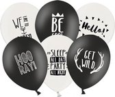 Feestballonnen zwart en wit 18 stuks