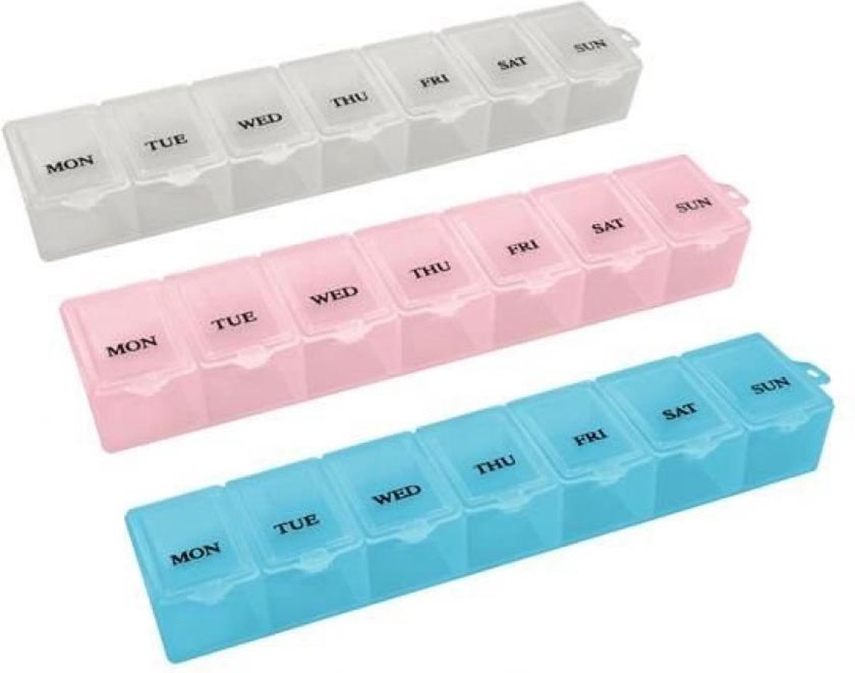 Goedkoopste Medicijn Bewaardoosje met Dag Aanduiding Blauw