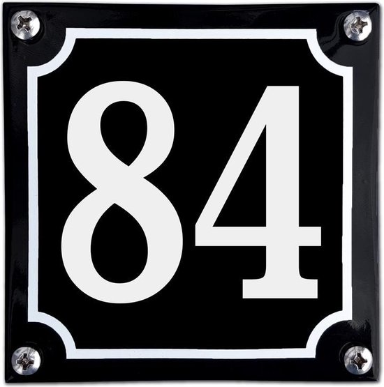 Numéro de maison en émail noir - 84 | bol