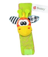 Baby Infant Pols rammelaar en Speelsokken voetzoekersokken , Set Developmental Soft Toy,  Grijp en bijtspeelgoed - Girrafe