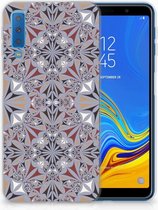 Geschikt voor Samsung Galaxy A7 (2018) Siliconen Hoesje Design Flower Tiles