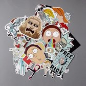 Mix van 35 Rick & Morty stickers voor laptop, telefoon, skateboard, koelkast, koffer, douche etc. Hoge kwaliteit PVC Stickers, watervast en UV bestendig