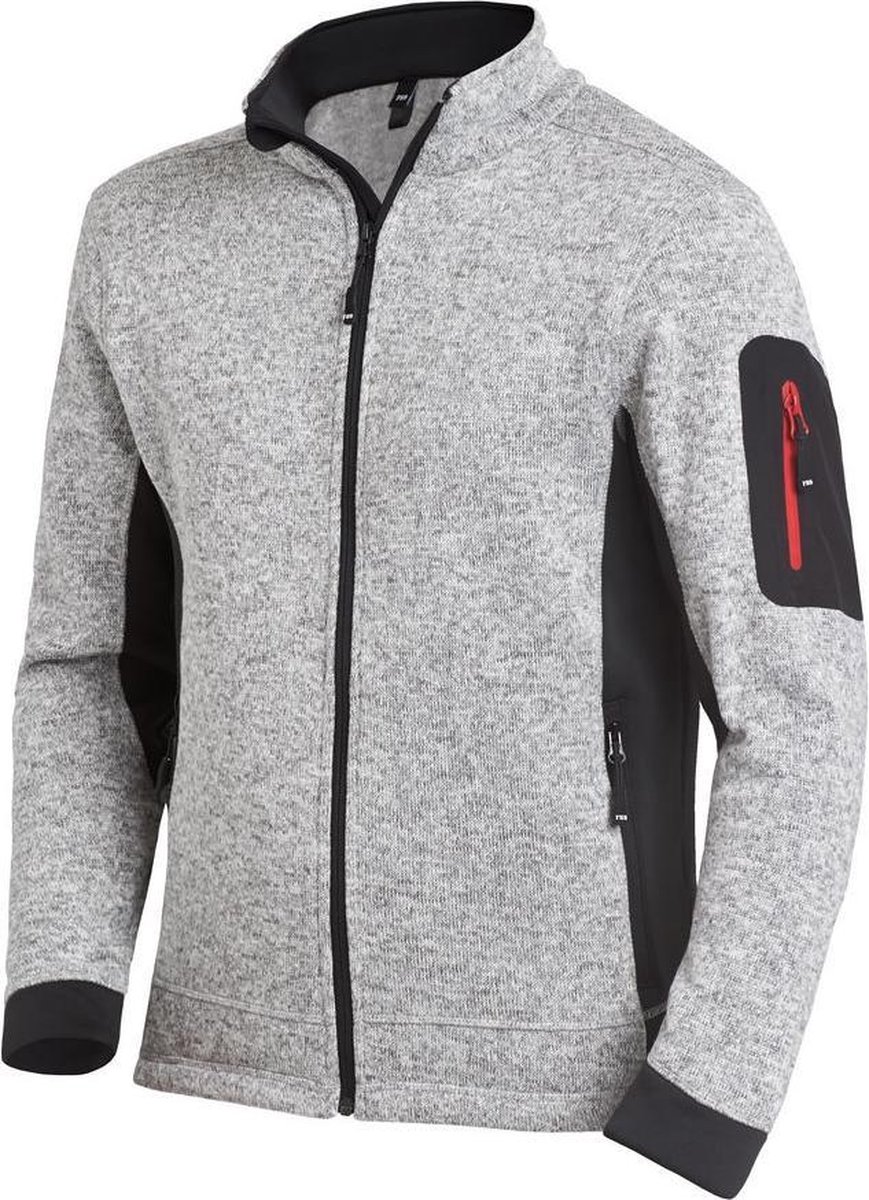FHB CHRISTOPH Herenvest Tricotfleece 79595 - Grijs-Zwart - M