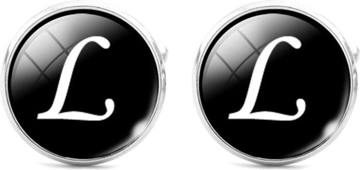 Montebello Manchetknopen Letter L - 316L Staal - Alfabet - ∅16mm