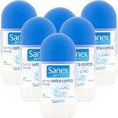 Sanex - Deo Roller - Dermo Extra Control - 6 x 50 ml - Voordeelverpakking