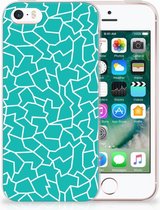 iPhone SE | 5S TPU Hoesje Design Cracks Blue