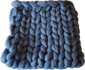 BABY BLUE Wollen deken - babydekentje - kleed handgemaakt van XXL merino wol  100 x 100 cm - in 44 kleuren verkrijgbaar