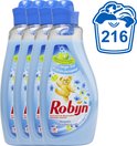 Robijn Morgenfris Vloeibaar - 216 wasbeurten - 4 x 1,5 l - Wasverzachter - Voordeelverpakking