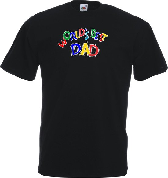 Mijncadeautje – Unisex T-shirt – World´s Best Dad – zwart – maat L