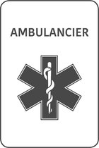 Autobordje AMBULANCIER dibond – 16 cm x 11 cm