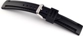 Horlogeband Rubber Balistic Zwart Stiksel - 20mm