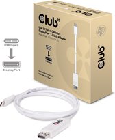 club3D USB-C™ / DisplayPort Adapterkabel USB-C stekker, DisplayPort stekker 1.20 m Wit CAC-1517 DisplayPort-kabel