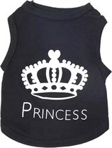 Shirt voor hondjes - "Princess" - Zwart - Maat M
