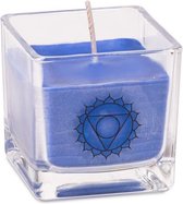 Yogi & Yogini naturals Koolzaadwas ecologische geurkaars 5e chakra (6x6x6 cm)