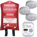 Smartwares FSS-15 Brandveiligheidset – 3x Rookmelder – Blusdeken – CO-melder
