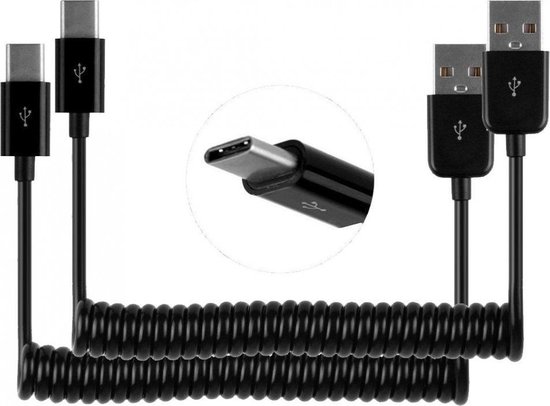USB-C naar USB 2.0 kabel - 2-3 meter - set van 2 stuks - kleur zwart