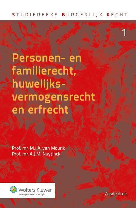 Studiereeks burgerlijk recht 1 - Personen- en familierecht,  ... - cover