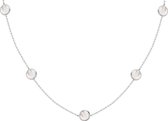 The Jewelry Collection Ketting Rond Parelmoer 1,7 mm 42 + 3 cm - Zilver Gerhodineerd