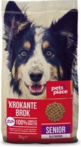 Pets Place Senior Krokante Brokken - Hondenvoer - Gevogelte&Vlees - 3 kg