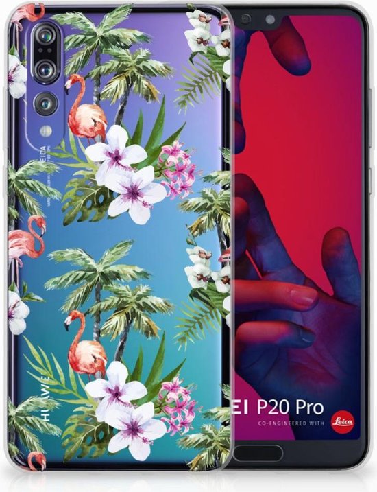 Huawei P20 Pro TPU Hoesje Flamingo Palms