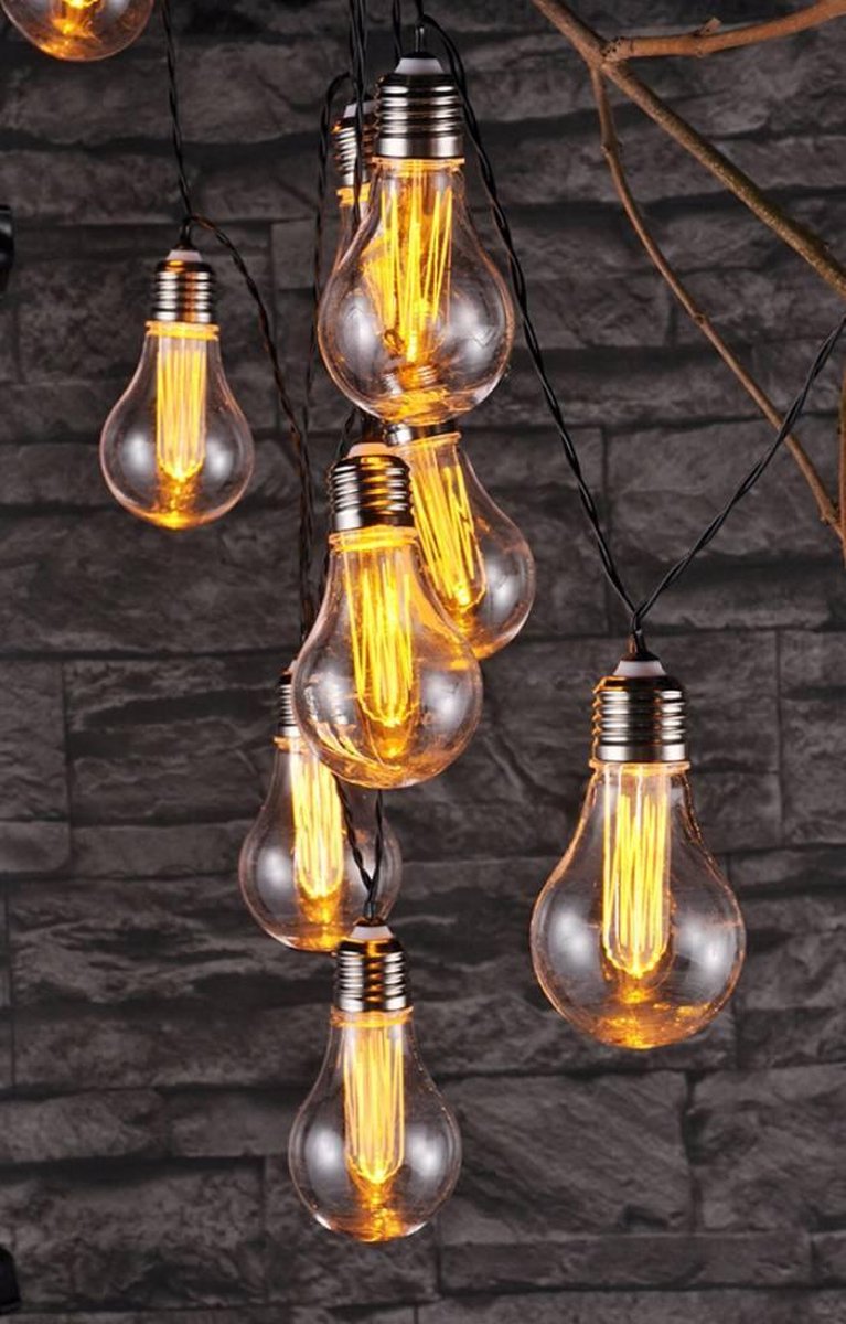 afbetalen iets Geplooid Hi Retro Lichtsnoer - 10 LED lampen - Warm wit - Energie besparend -  Binnenverlichting | bol.com