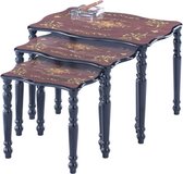Brulo - 3 tafels - bijzettafel - tafel- hout antiek design Geoffrey