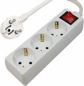 Stekkerdoos 3 voudig - Wit - 3 meter - Allteq