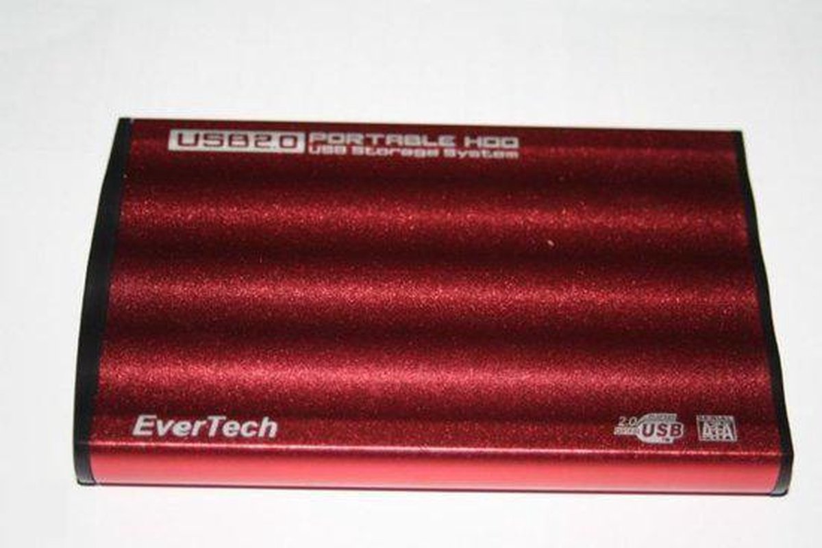 EverTech 2.5” SATA HDD Aluminum Behuizing (Rood)