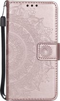 Shop4 - Huawei P20 Lite Hoesje - Wallet Case Mandala Patroon Rosé Goud