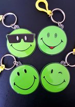 Smiley sleutelhangers Groen 2 stuks