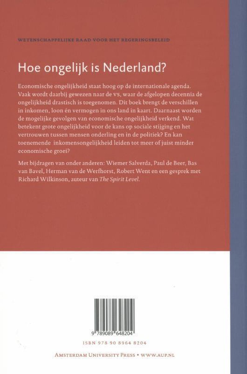 Bol Com Wrr Verkenningen 28 Hoe Ongelijk Is Nederland Monique Kremer Boeken