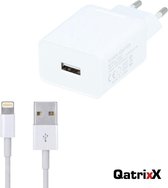 USB Thuislader Snellader 2A 3 Meter kabel Wit voor Apple Lightning