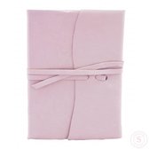 Cahier en cuir rose clair Amore doublé - 110 feuilles (220 pages) Papier italien 90 gr / m2 - 12,5 x 17 x 2 cm - Avec cordon de couverture - Handgemaakt en Italie