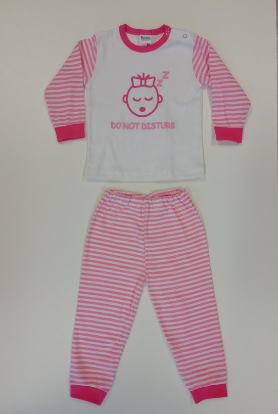 Beeren Meisjes pyjama Do not Disturb Roze maat 74/80