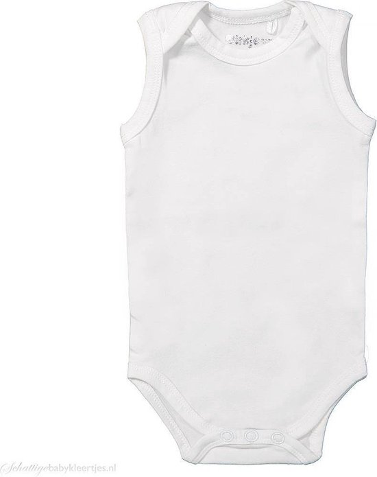 Dirkje Basic romper mouwloos wit maat 74/80