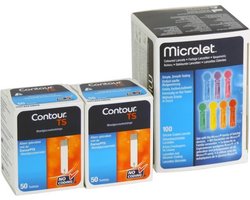Contour TS bloedglucosestrips (2x50), Microlet lancetten (100)
