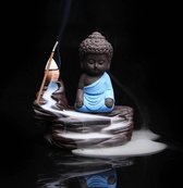 Luxe Wierook Buddha - Keramische Wierook Brander / Houder - Incl 20 gratis wierook kegels - Waterval wierook - Unieke Backflow Meditatie - Yoga - mindfullness - mediteren